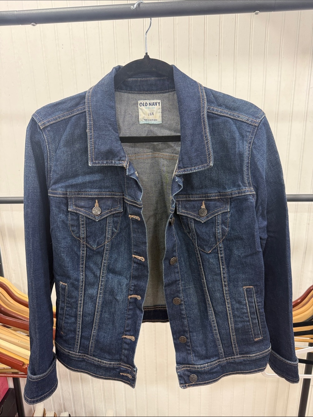 Like New Old Navy Women’s Dark Wash Denim Jacket - Blue Sz Large
